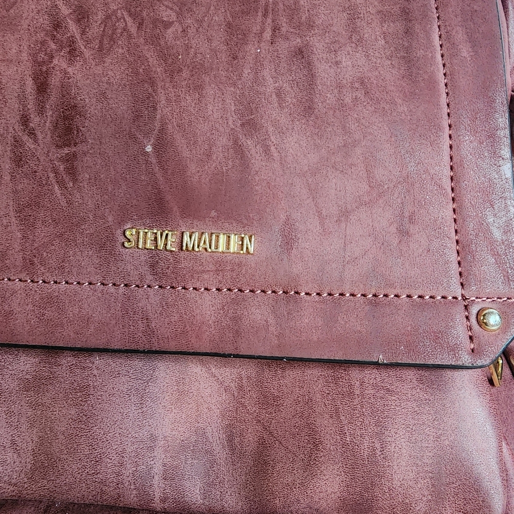 Steve Madden Mauve Backpack Purse Tassel Faux Leather Women - Picture 4 of 12